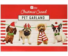 Talking Tables Christmas Entertainment Guirlande Humoristique avec 10 Fanions en Forme de Petits Chiens, pour DÃ©coration de NoÃ«l et FÃªte (3Â m)
