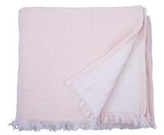 Tom Tailor T- Fringed Cotton Plaid, Rose, 130x170 cm