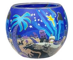 Him CC263 photophore Verre Bethlehem, Multicolore, 11x11x9 cm