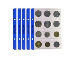 PELLERS. Feuilles pour collection de pièces de monnaie, 35mm X 35mm (pour classeur S). Paquet de 10 pièces. 12 Pochettes pour monnaies jusquà 28 mm de diamètre.