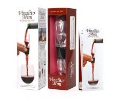 Gift House Vinalito Mini vin Aérateur et Carafe à décanter de Voyage avec Pochette de Voyage en Velours, Transparent