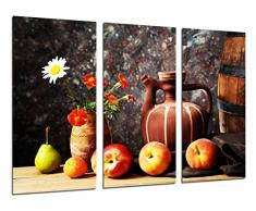 Tableau Moderne Photographique, Impression sur bois, Fruits, Vase, Tonneau, Vase, 97 x 62 cm, ref. 26664