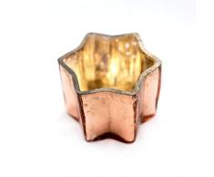 Insideretail Star Bougeoirs avec Effet Vieilli, Aluminium, Verre, cuivre, 7Â x 4,5Â cm, Set de 48