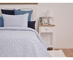 MI CASA Ma Maison boutis Turquoise Bleue 200 x 270 cm. 1 FC 50 x 70 cm (Chambre 105 cm).