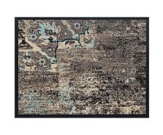 Tapis dentrée a Motifs - 40x60 cm - Style Vintage - Coloris Bleu