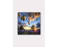 Bonamaison Horloge Murale en MDF, Multicolore, 30 x 30 cm