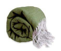 Unique Living Couverture Polaire, Polyester, Mayfly Green, 130x160cm