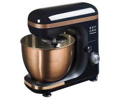 Bestron Robot de cuisine 4 en 1 (pétrir, remuer, battre, mélanger), 1 000 W, Design en acier inoxydable/cuivre