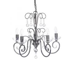 Atanea Lustre à 5 lampes Finition chrome noir