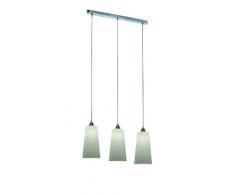 Reality, Suspension, Koni 3xE27, max.60,0 W Verre, Blanc balayÃ©, Corps: metal, Nickel mat L:60,0cm, L:15,0cm, H:150,0cm IP20