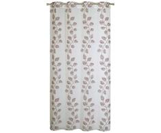 HomeMaison Voilage en Etamine Aspect Lin Polyester, Bordeaux, 240x140 cm