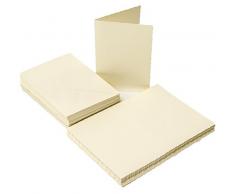 The Paper Palace Le Palais de Papier 50 Cartes et enveloppes Bord Non ébarbé C6 (11,4 x 16,3 cm), Ivoire