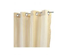 HomeMaison Voilage à Rayures Verticales, Coton, Naturel, 250x140 cm