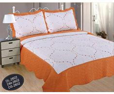 ForenTex Couvre-lit os-2611Â Couvre lit brodÃ© Cousue avec taies pour Printemps/Ã©tÃ©/Automne Vert 190Â x 260Â cm + 1/50Â X 70Â Coussin 2Â 