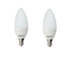 RLED 52+844-06-400 Lot de 2Â ampoules LED type bougie E14 Blanc 6Â W 4 200Â K