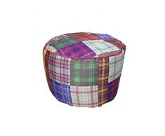 HomeMaison Pouf Rond Patchwork Ã Microbilles Coton, Multicolore, 50x30 cm