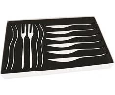 Hardanger Tapis Contemporain Lykke Couverts à Steak, en Acier, Argent, Lot de 12