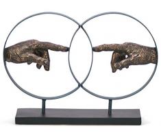 REVIMPORT 19/3644 Statuette Art Contact, Résine, Gris, 37 x 8,8 x 26,8 cm