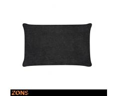 ZONS Coussin Design Look Velours 40x60cm + Rembourrage 480g Coussin Voiture Coussin canapÃ© Oreiller (8 Couleurs Ã Choisir) (Noir)