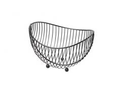 Cosy & Trendy 703173 Panier à Fruit Ovale, Chrome,25.2x22xH17,5 cm, Gris