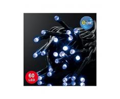 E=M6 5EEX517BL Guirlande avec 60 Ampoules LED Plastique/PVC Bleu