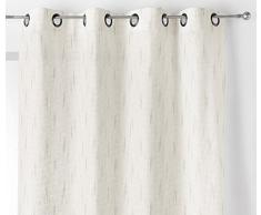 Linder 171/11/50226/375FR Voilage Motif Flocons Polyester/Coton Beige/Gris 145 cm