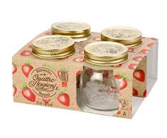 Bormioli 357750-CBA Lot de 4 Bocaux hermétique Quattro STAGIONI-25CL, Transparent