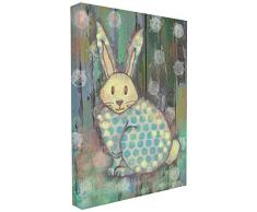 Stupell Industries la chambre denfant par Stupell vieilli Woodland Lapin surdimensionnÃ© tendue sur toile DÃ©coration murale, 24Â x 1,5Â x 30, fabriquÃ© aux Ãtats-Unis dAmÃ©rique, tissu, Multi, 24Â x 1.5Â x 30Â cm