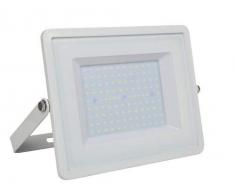 V-TAC 416 Projecteur 100W sÃ©curitÃ© extÃ©rieur Ã©tanche avec Verre Gris Corps Blanc Samsung LED avec Fil de 1 mÃ¨tre IP65 4000K lumiÃ¨re du Jour 8000 lumens, Die Cast Aluminium