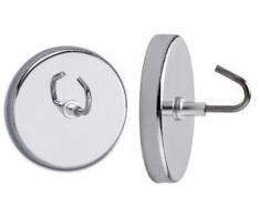 MAUL Maxi aimant avec grand Crochets Nickel, 9 kg