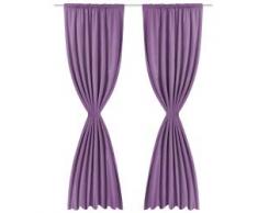 vidaXL 132241 Lot de 2 Rideaux occultants à Åillets en Tissu Violet 140 x 245 cm