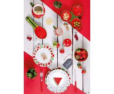 Excelsa Watermelon Set Café Sucrier et pot à lait en céramique, rouge et vert