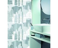 Spirella Skyline Rideau de douche Plastique PEVA opaque Argent/blanc 180 x 200 cm