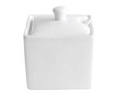 Pot de Confiture Sauce Dip Plat de Service CarrÃ© Porcelaine Bol avec Couvercle et CuillÃ¨re