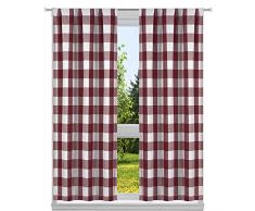 KELVIN Buffalo Rideau occultant Motif Carreaux Vichy, Bordeaux, 38x84