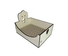 Viscio Trading 176833Â Niche Chien avec Coussin, Bois, Blanc, 40Â x 30Â x 30Â cm