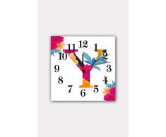 Bonamaison Horloge Murale en MDF, Multicolore, 30 x 30 cm