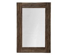 Kouboo rectangulaire Miroir Mural en rotin, Marron/Noir Taches