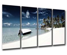 Tableau Moderne Photographique, Impression sur bois, Paysage Plage Relax, Méditation, 131 x 62 cm, ref. 26048