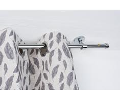 Tringle à Rideaux: à 20 mm sans Anneaux, L. 420 cm. en Acier Poli chromé â Complet