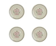 Creative Tops 5235153Â Stir It Up et cÃ©lÃ©brer pour lamour de la nourriture (lot de 4) Assiettes Ã dessert, crÃ¨me