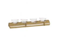 Dcasa Lot de 4 bougeoirs en Bambou pour décoration dintérieur Unisexe Adulte Couleur Unique