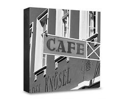 COGNOSCO HG-HD105 Tableau Mural en Bois avec Photo darchitecture Heidelberg Café Knösel, Bois, Noir et Blanc 15 x 15 cm