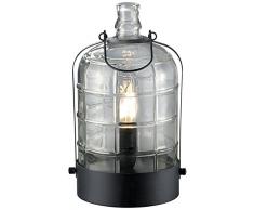 Trio Leuchten Lampe de table Astrid, noir, verre clair 502700102