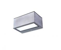 lutec LED extérieur Applique murale Gemini, acier, argent, 6 x 15 x 9 cm