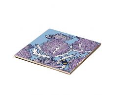 Gillian Kyle GK/TVT/LBT Dessous de plat en céramique Motif chardon Bleu clair
