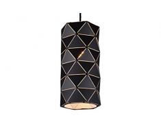 interfan Lampe suspension cylindrique composé de triangles Moderne Noir et doré