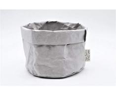 B&P Italia Stockholm Sac à Pain en Fibre de Cellulose, Gris, diamètre 19 x 12 cm