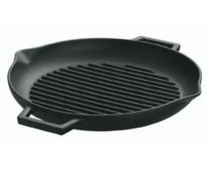 Agnelli autocuiseurs Grille Ronde Ã 2 Anses en Fonte-Noir Graphite