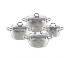 Fissler 033-115-04-000/0 Valea Set de 4 casseroles en acier inoxydable KT16/20/24+BT20